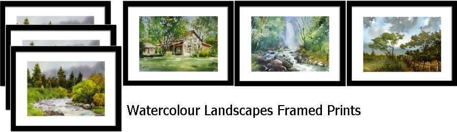 Watercolour Landscapes Framed Prints